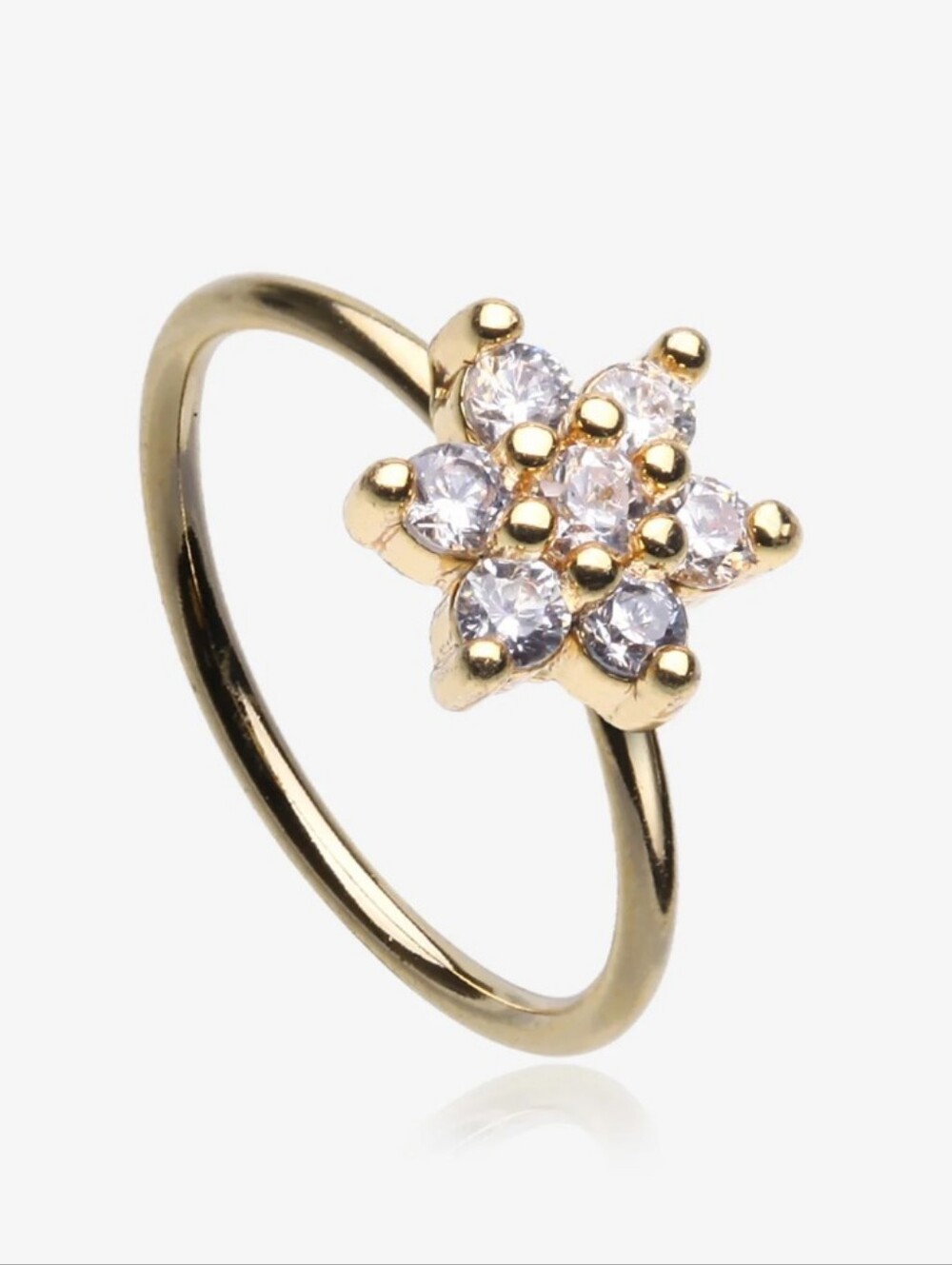 Flower Sparkle nose ring Hoop